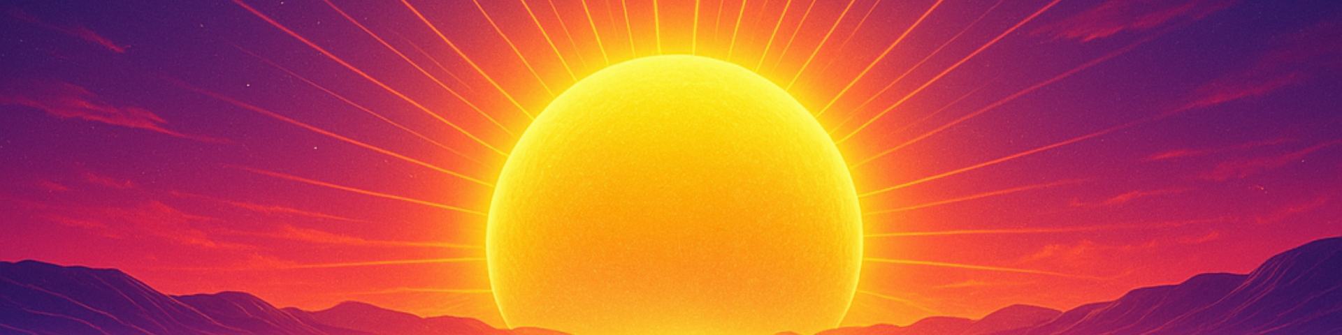 a sun on the horizon